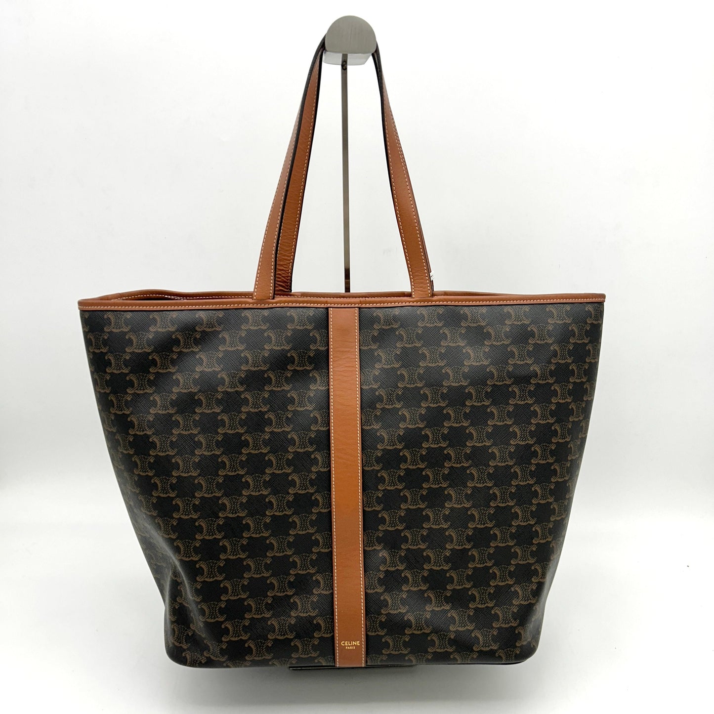 Luxury Triomphe Calfskin Cabas Bag Canvas Medium Travel Bag
