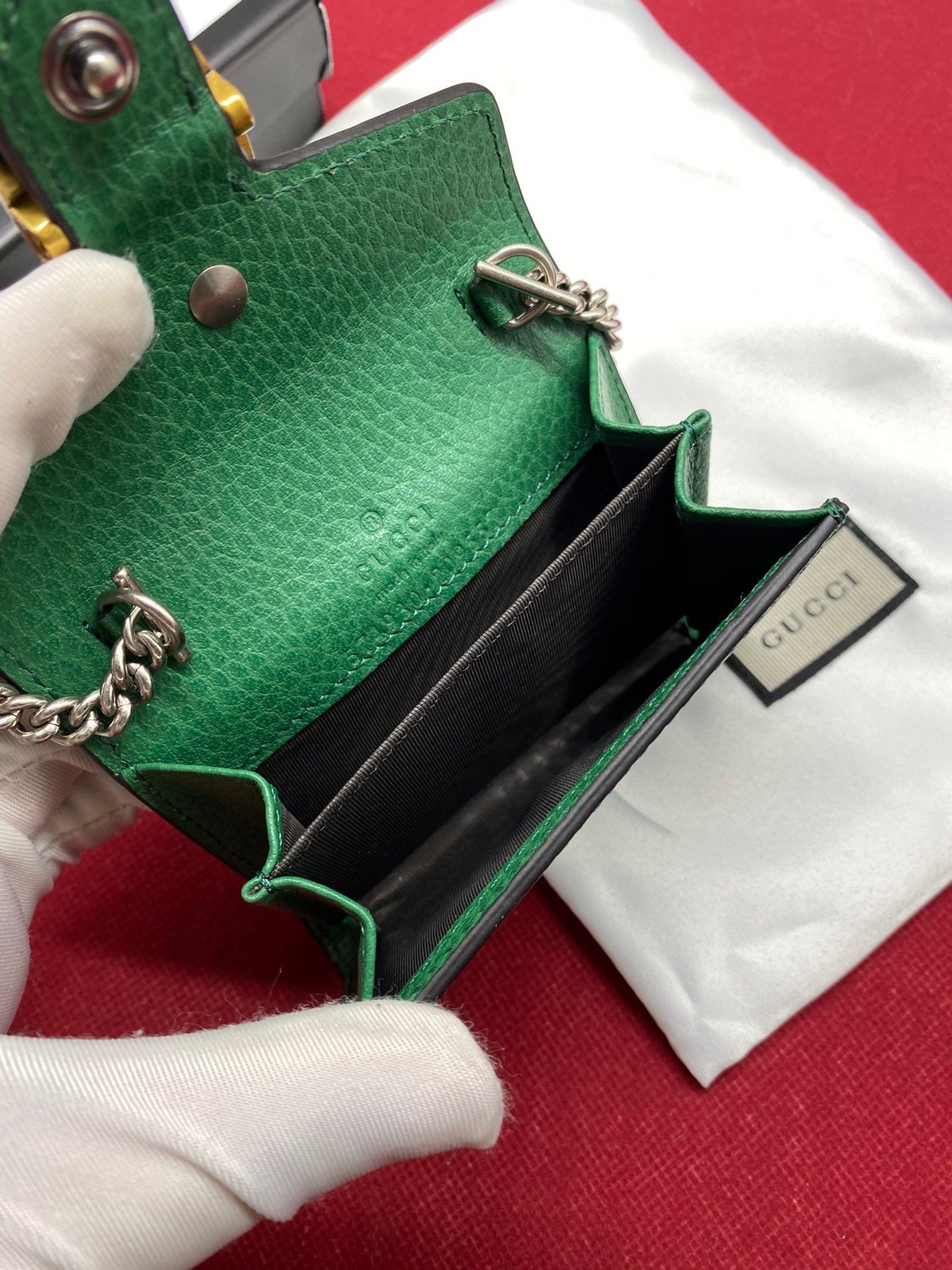 gg Super Dionysus Emerald Metal-Free Green Mini Chain Mini Bag