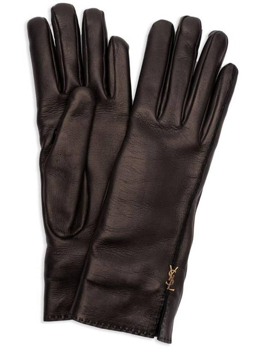 YSL Saint Laurent Saint Laurent Trending Cassandre Gloves Travel Bag Leather Black