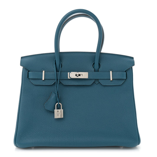 Hermes Togo Birkin Bleu De Galice Handbag Travel Bag