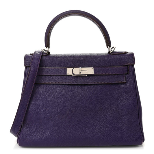 Hermes Togo Kelly Retourne Iris Handbag Travel Bag 28 Iris 1726540