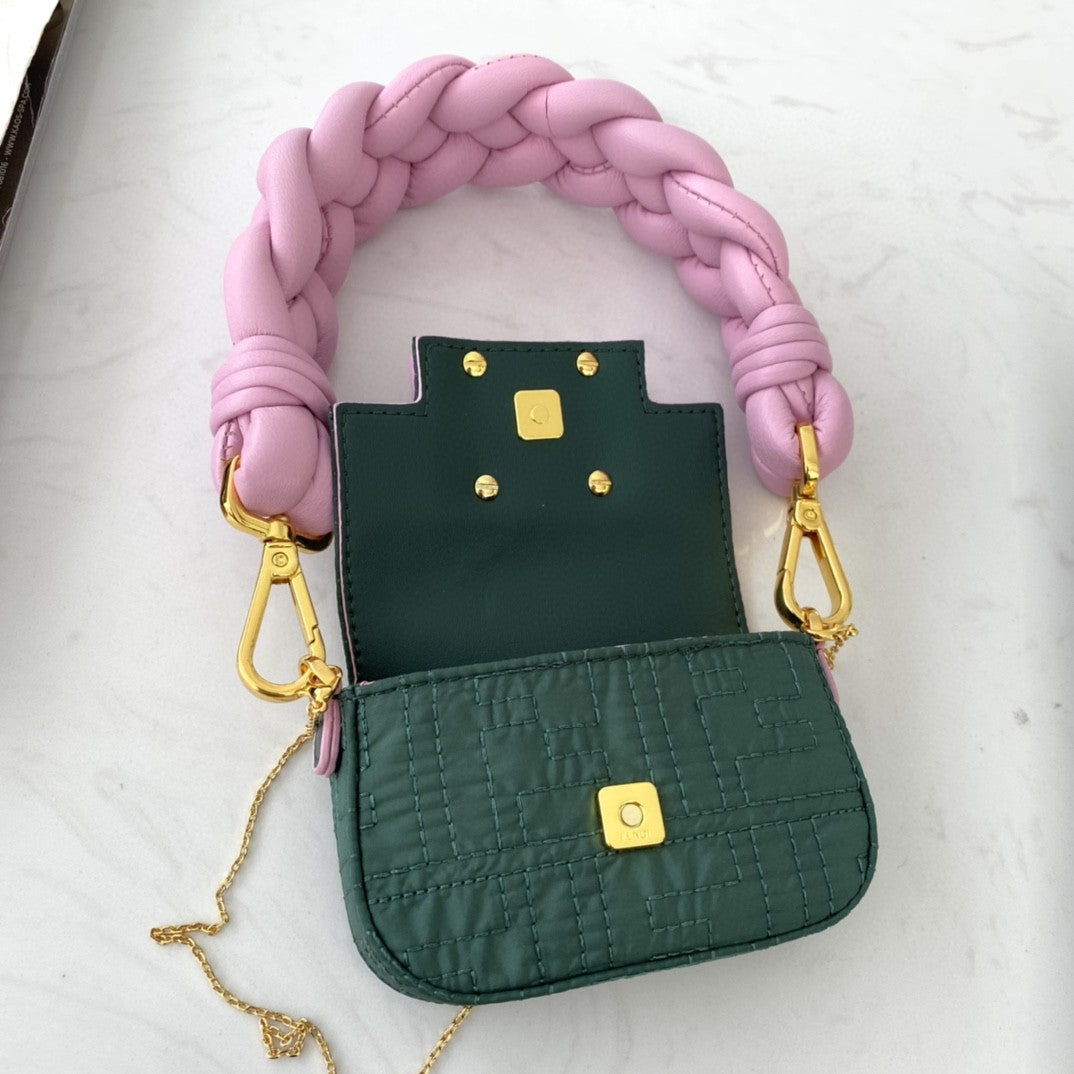 Top QualityTop Quality Nano Baguette Pink Green Handbag