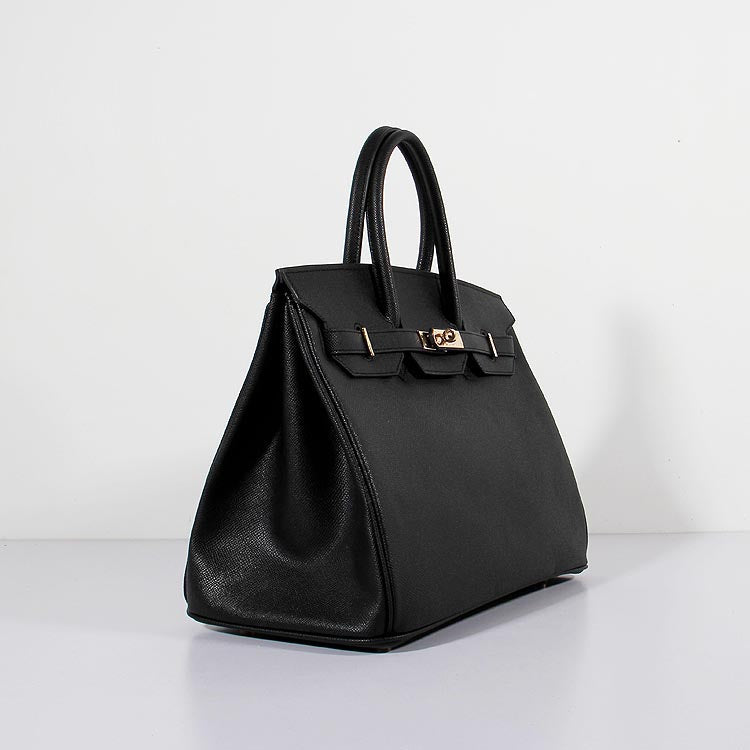 Hermes Luxury Cm Birkin Bag Epsom Leather Black Travel Bag