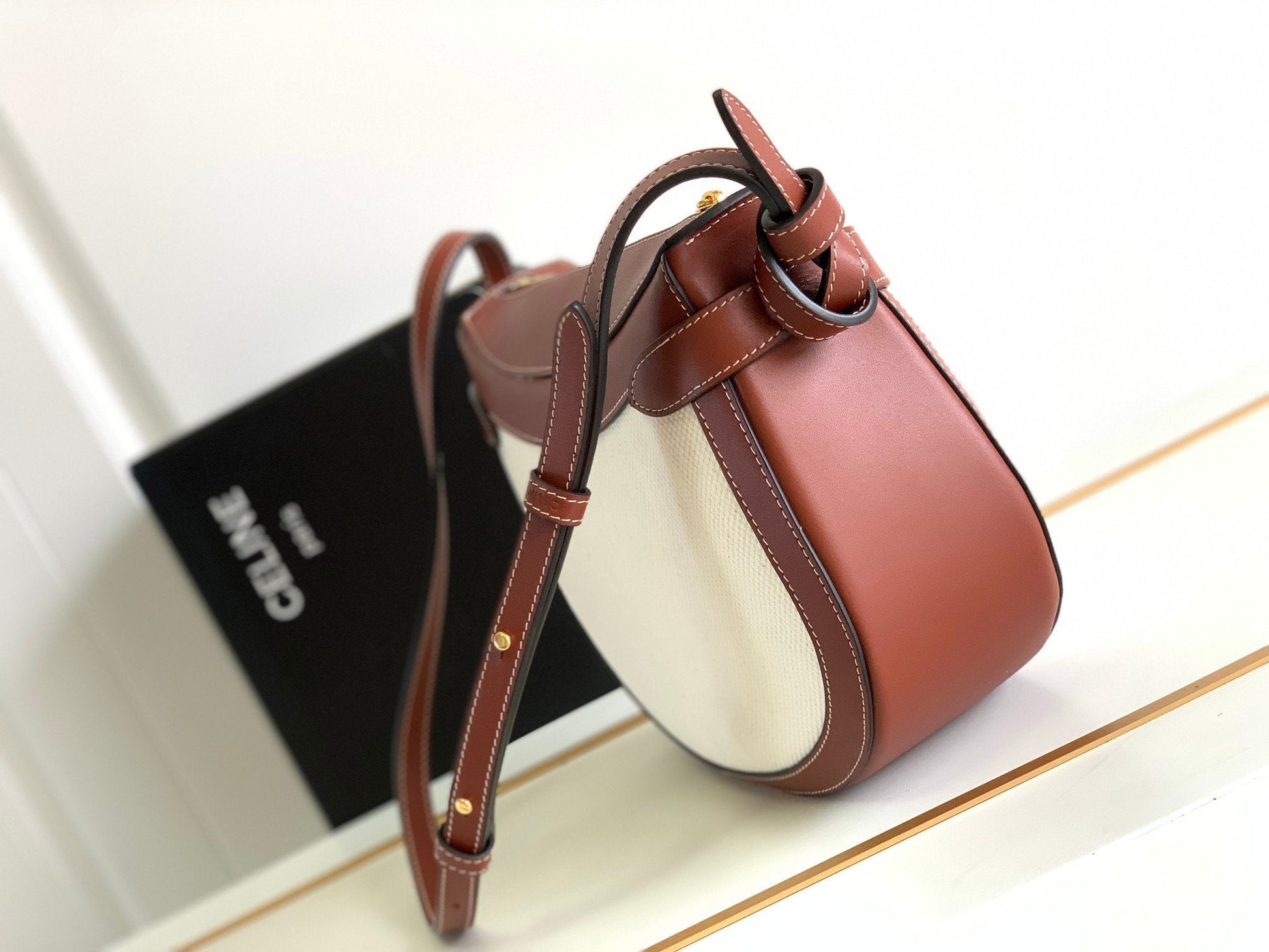 Top Quality Besatop Quality Noeuds Francais Bag White Brown Travel Bag 10In25Cm 1177