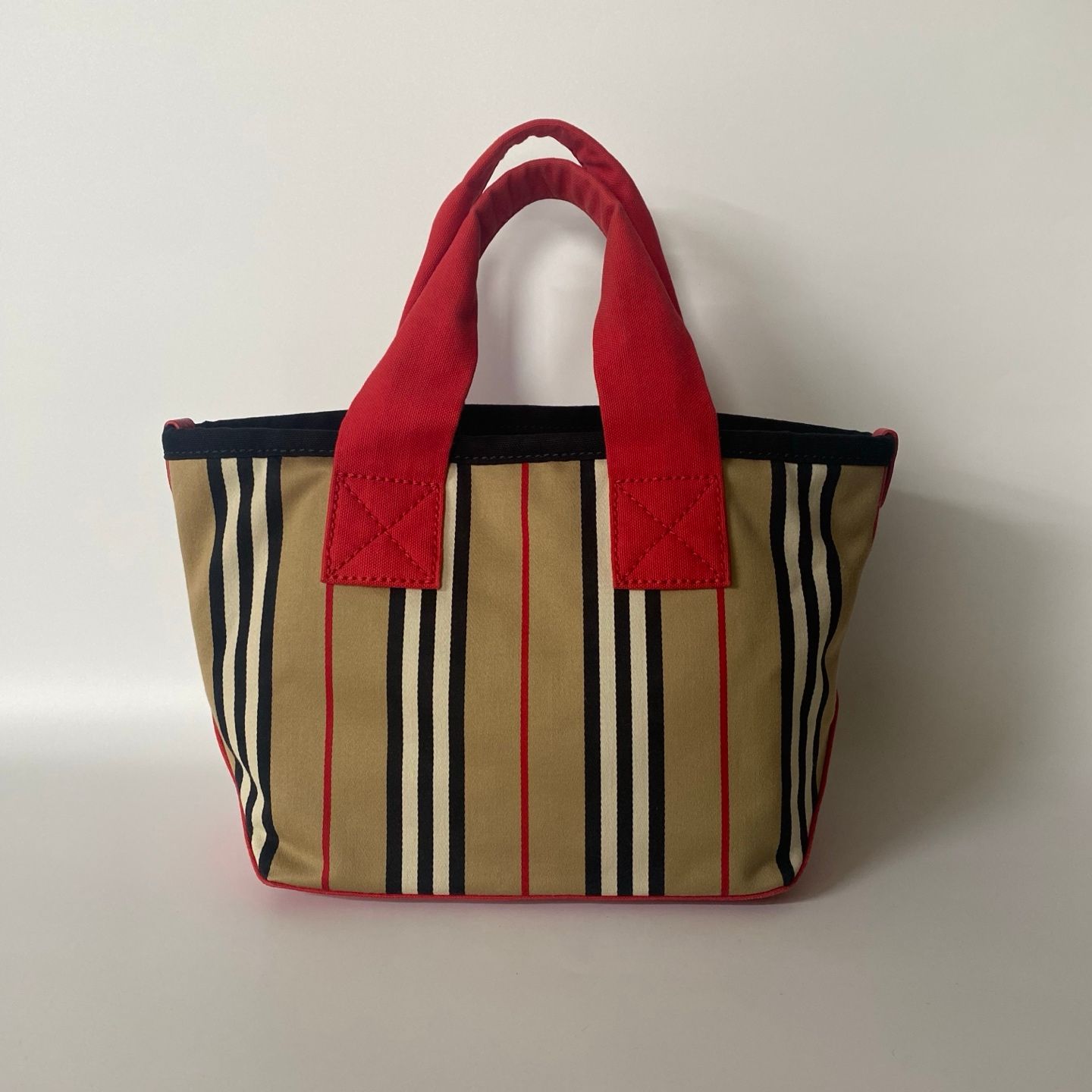 Burberry Luxury Girls Icon Stripe Tote Bag Canvas