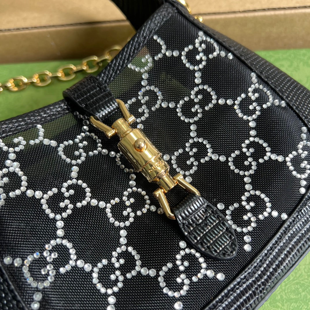 gg Jackie , ’s 7.5in Black Mini Shoulder Bag