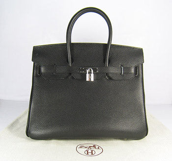 Hermes Luxury Birkin Cm Togo Handbags Leather Black Travel Bag