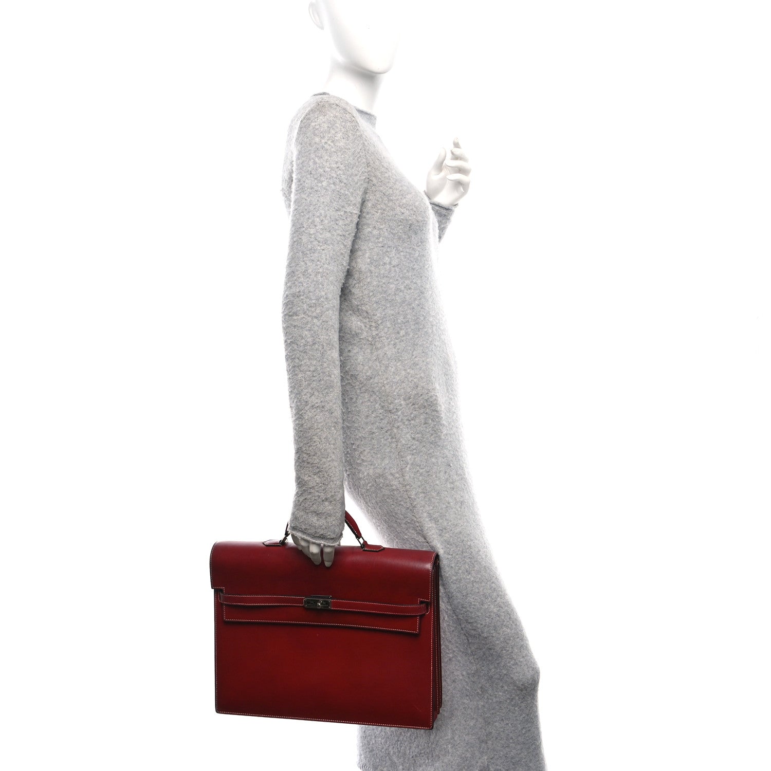 Hermes Box Kelly Depeche Rouge Handbag Travel Bag