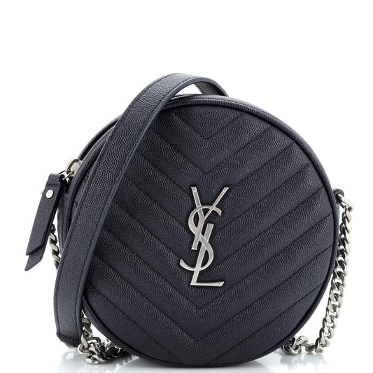 YSL Saint Laurent Saint Laurent Trending Vinyle Round Camera Bag Leather Matelasse Crossbody Bag