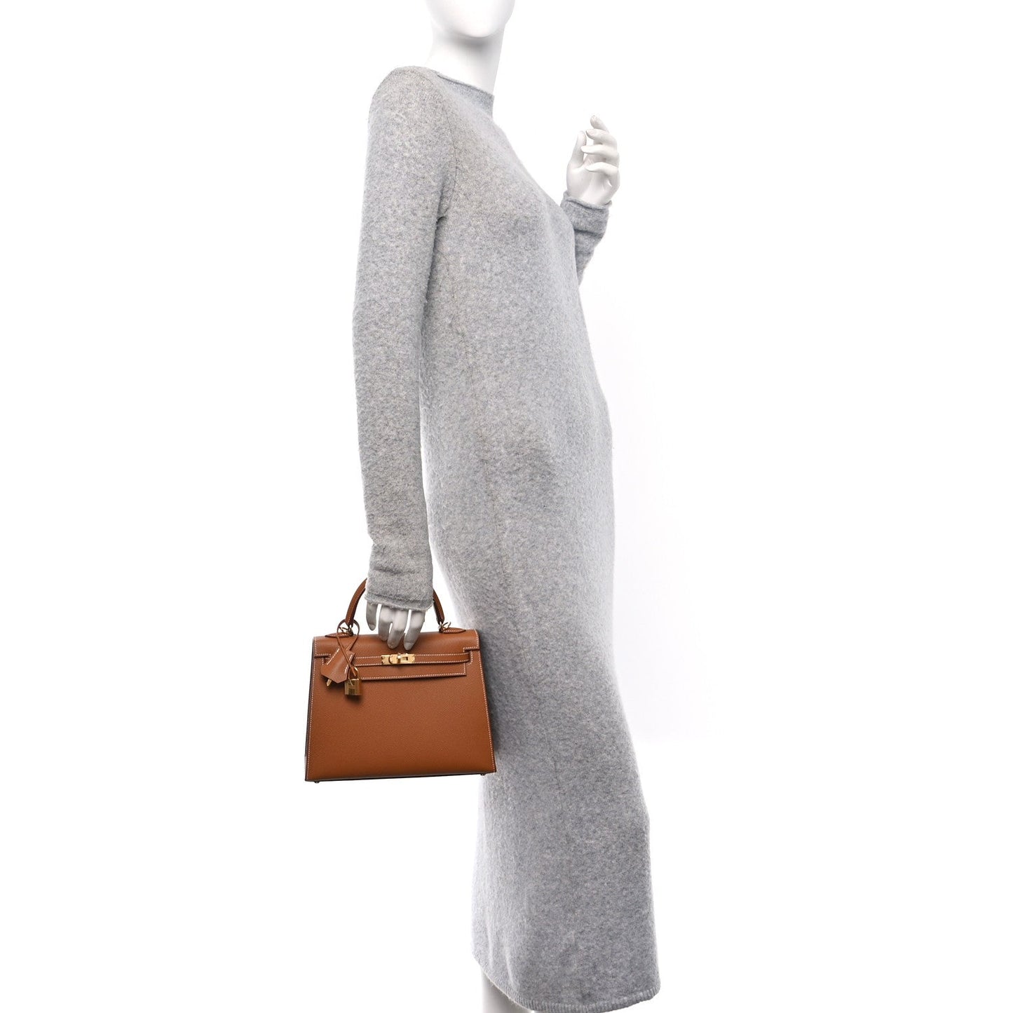 Hermes Epsom Kelly Sellier Handbag Gold Travel Bag 25 Gold 1705592