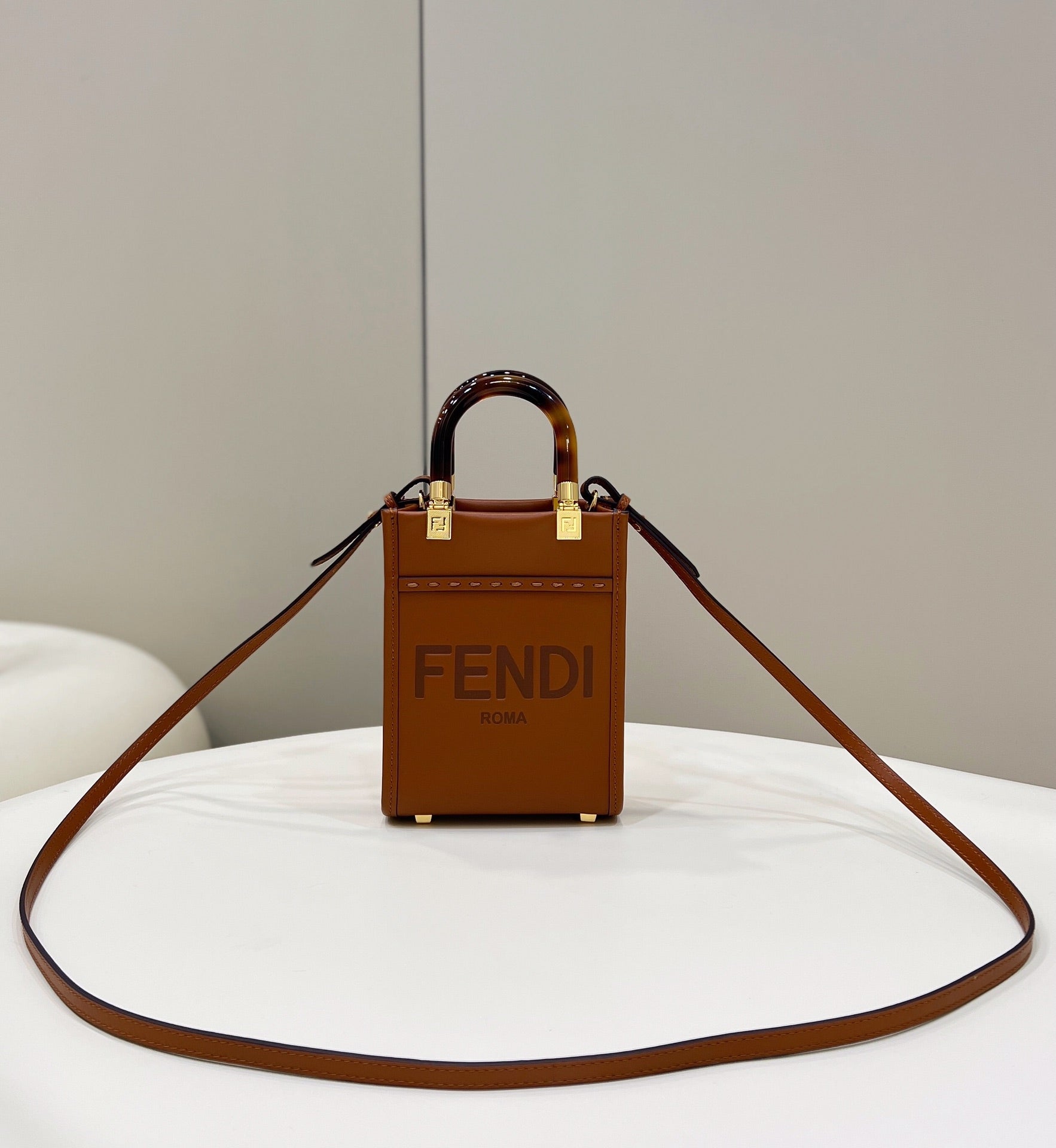 Sunshine Shopper Brown Mini Tote Bag