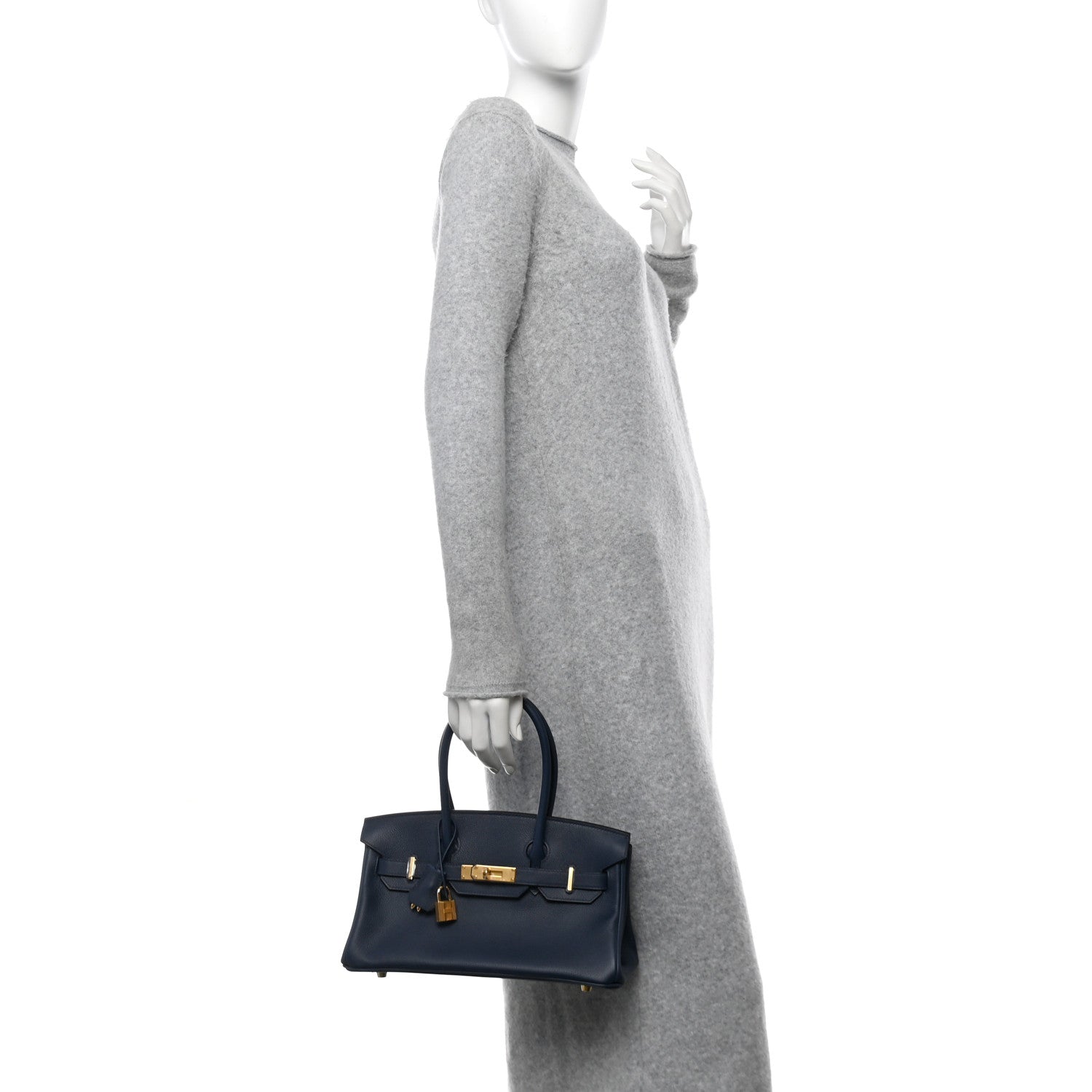 Hermes Evercolor Shoulder Birkin Light Bleu Abysse Shoulder Bag
