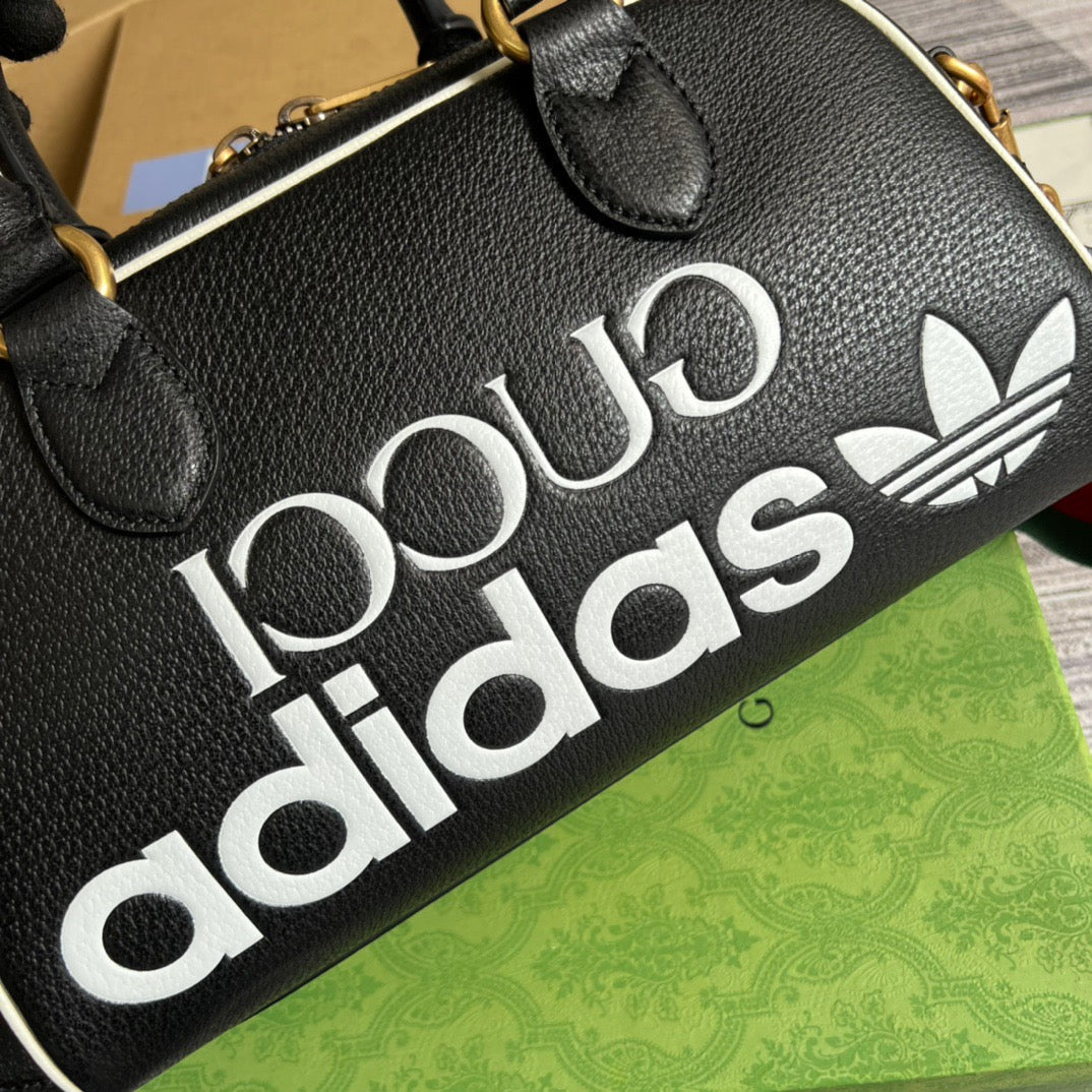 gg x Adidas Duffle , Black Mini Travel Bag