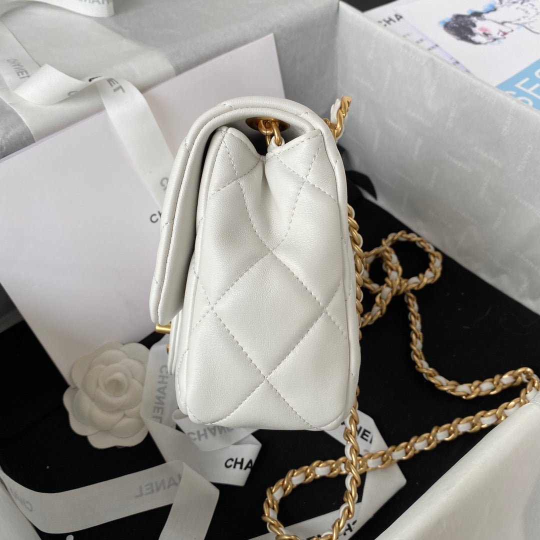 CHLSmall Hardware , ’s , White Gold Flap Shoulder Bag 79In20Cm As3450
