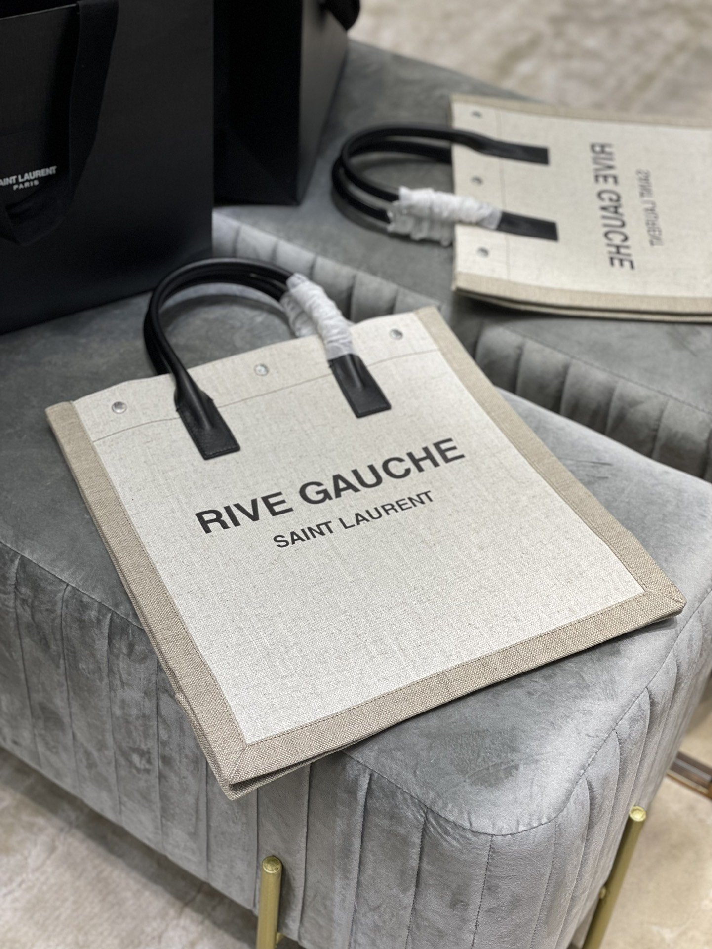YSL Saint Laurent Rive Gauche North South Printed Tote Bag 5