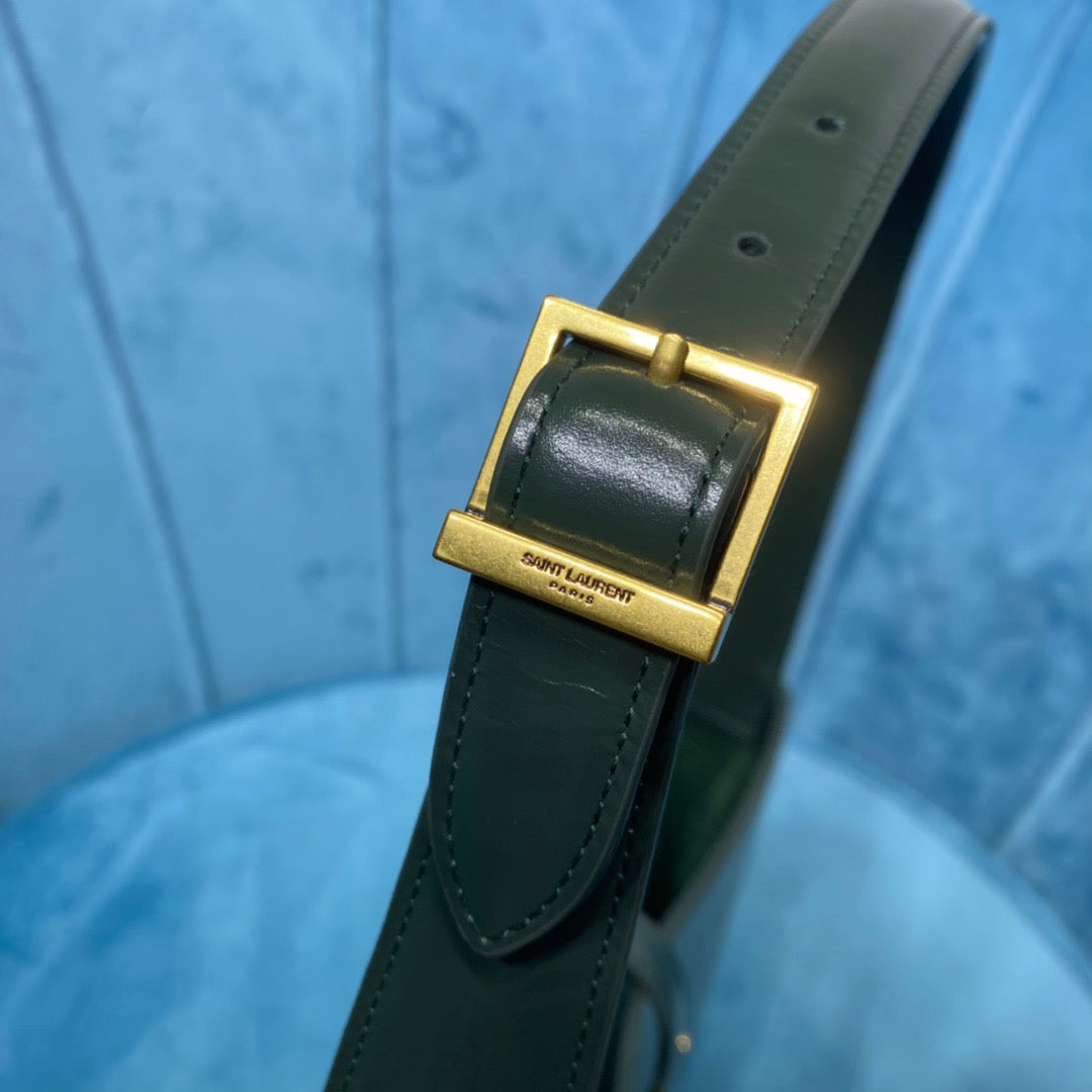 YSL Saint Laurent Le 5 Ã 7 Smooth Green Shoulder Bag