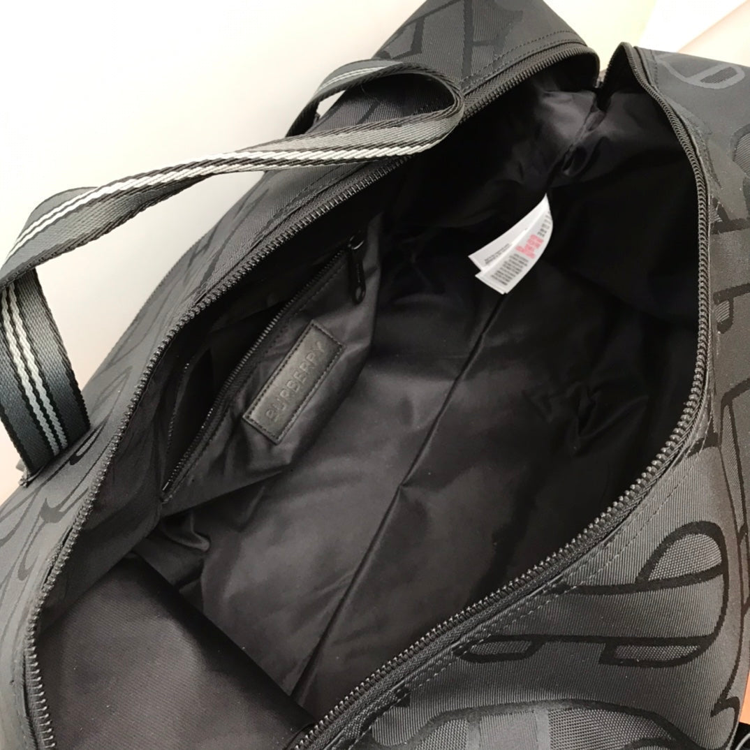 Top Quality Recycled Polyester Jacquard Holdall For Monogram Black Travel Bag 197In50Cm 8941