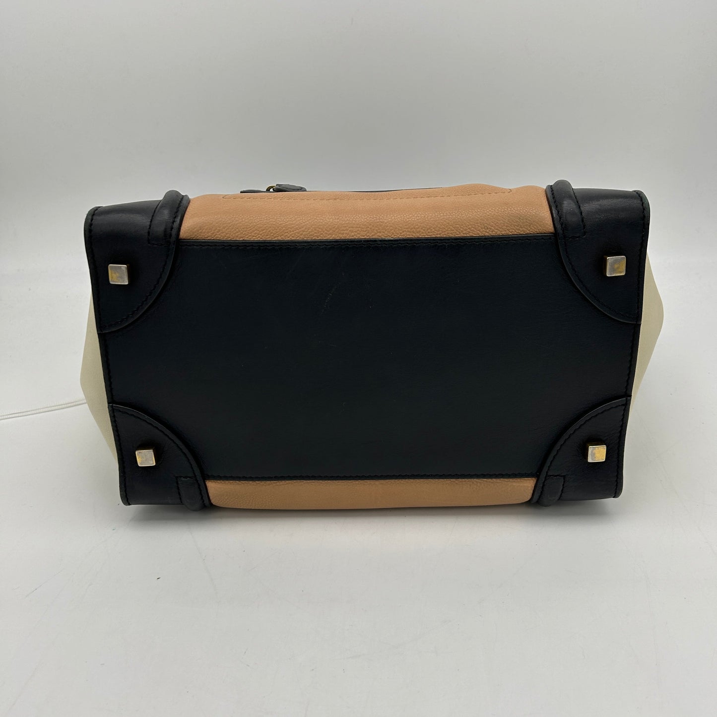Luxury Luggage Tri Color Anthracite Calfskin Handbag Satin Mini Travel Bag