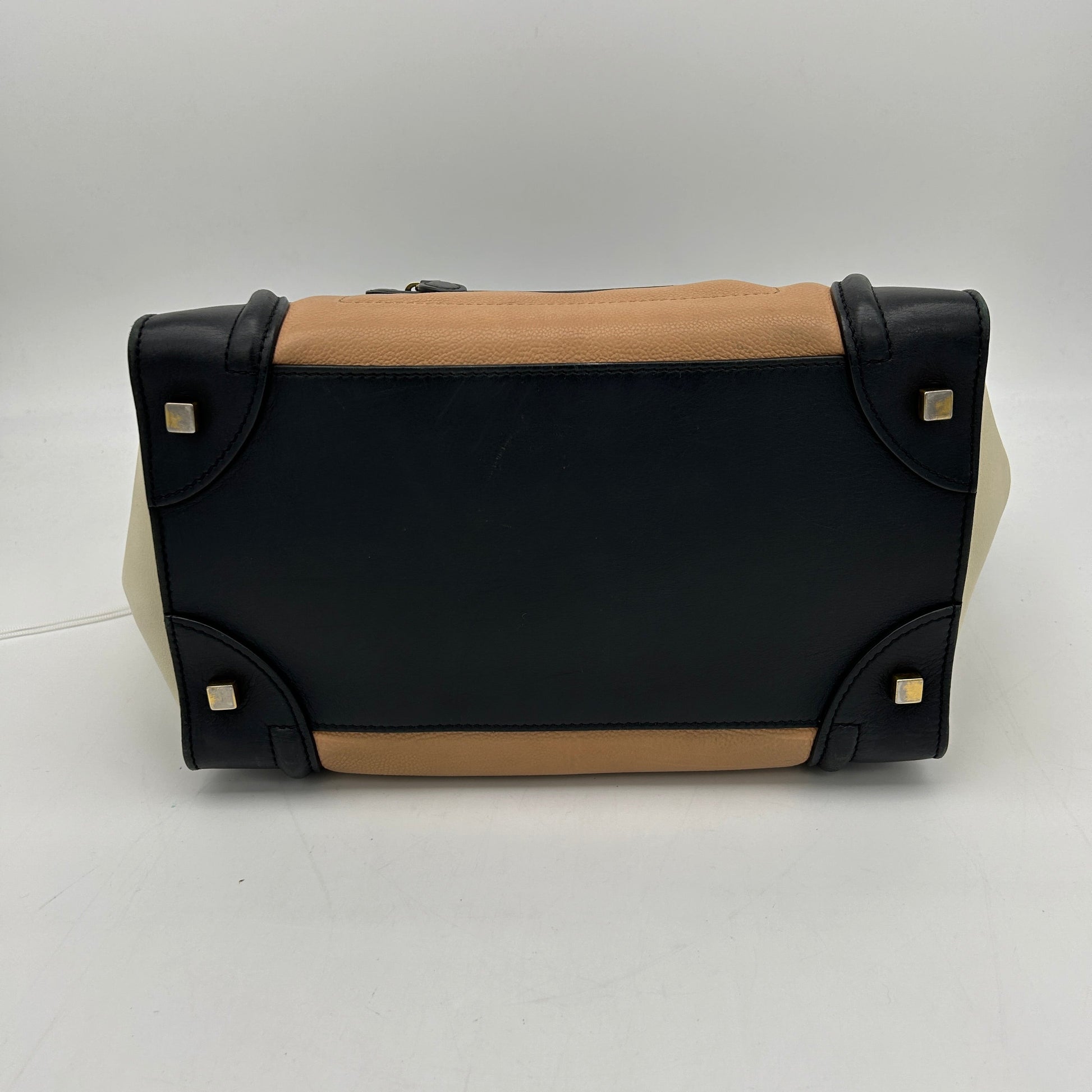 Luxury Luggage Tri Color Anthracite Calfskin Handbag Satin Mini Travel Bag