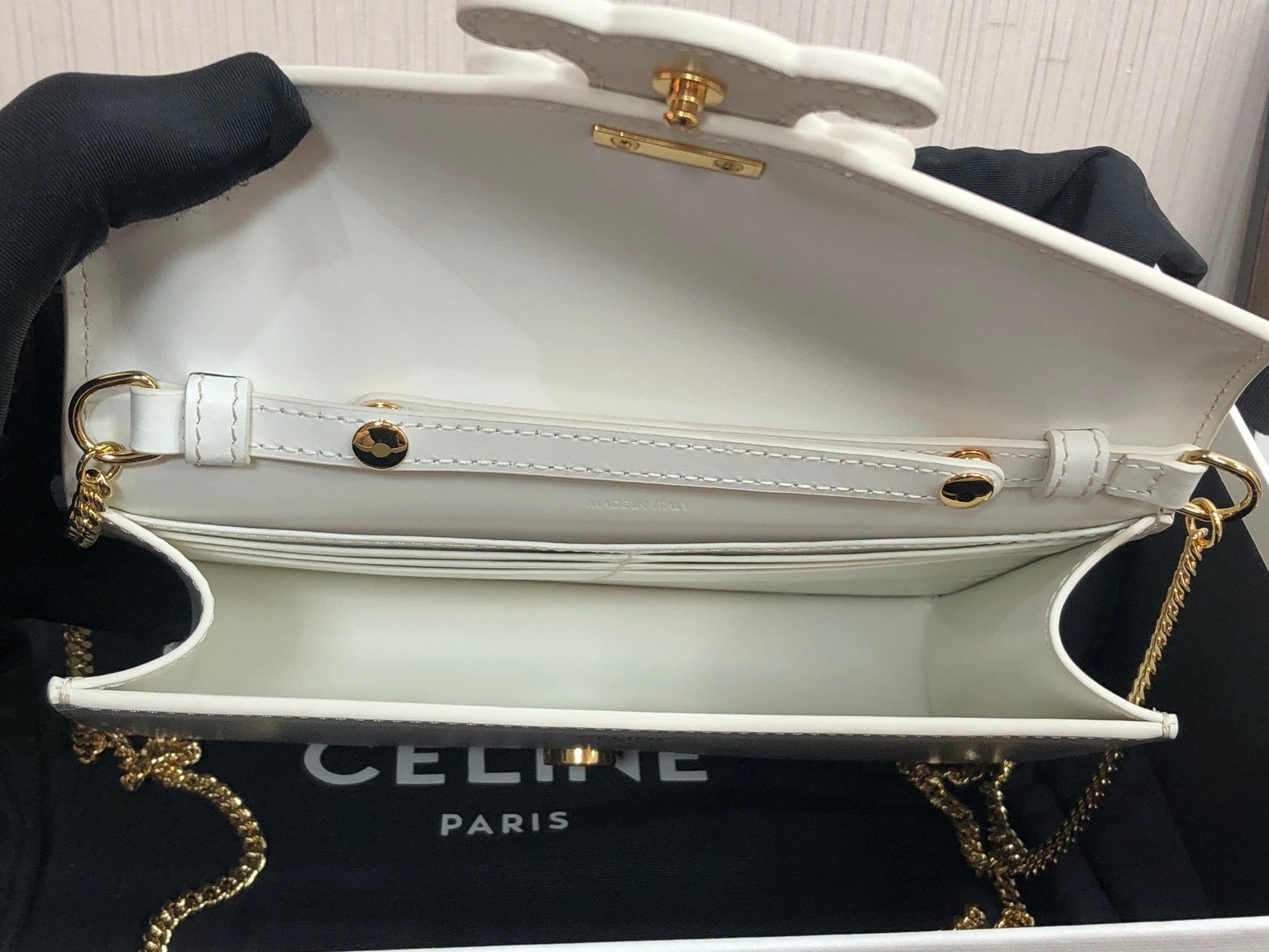 Top Quality Wallet On Triomphe For Women White Chain Crossbody Bag 7In19Cm 5676