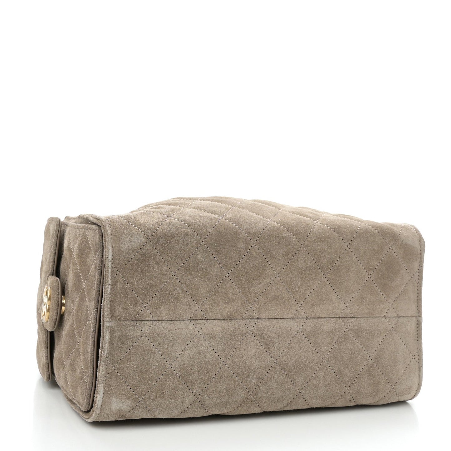 Suede Quilted Small 25 Handbag Dark Grey Heritage