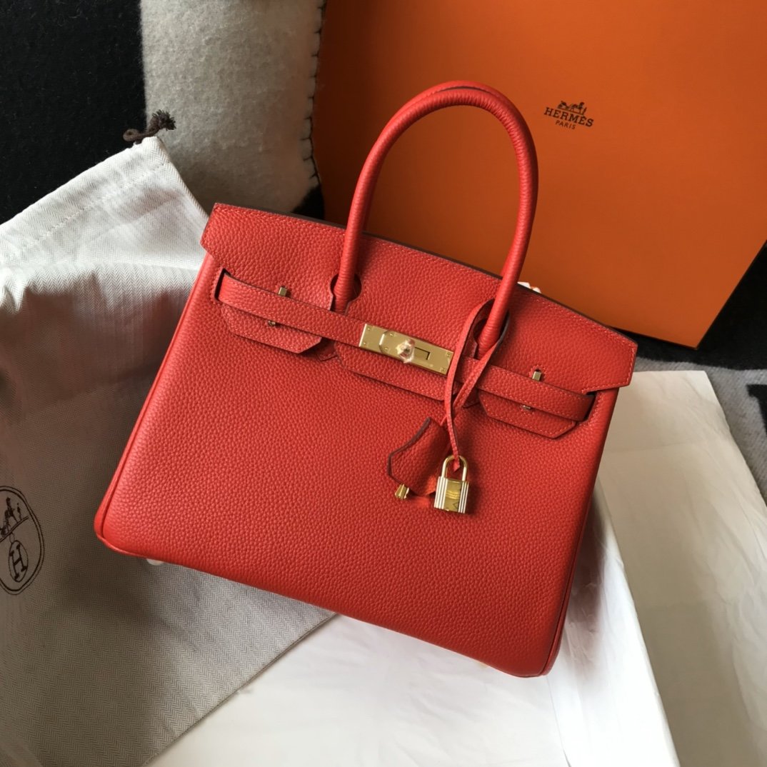 Top Quality Birkin Rouge De Coeur Epsom Red Gold Shoulder Bag