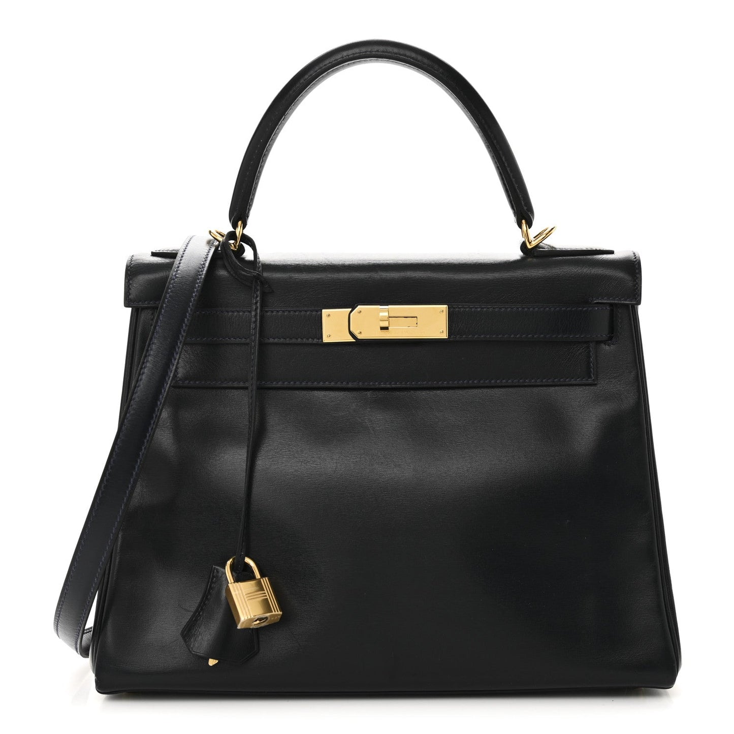 Hermes Box Kelly Retourne Indigo Handbag Travel Bag