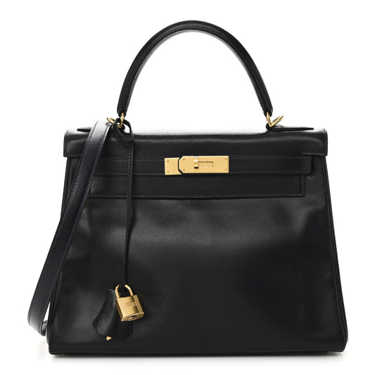 Hermes Box Kelly Retourne Indigo Handbag Travel Bag