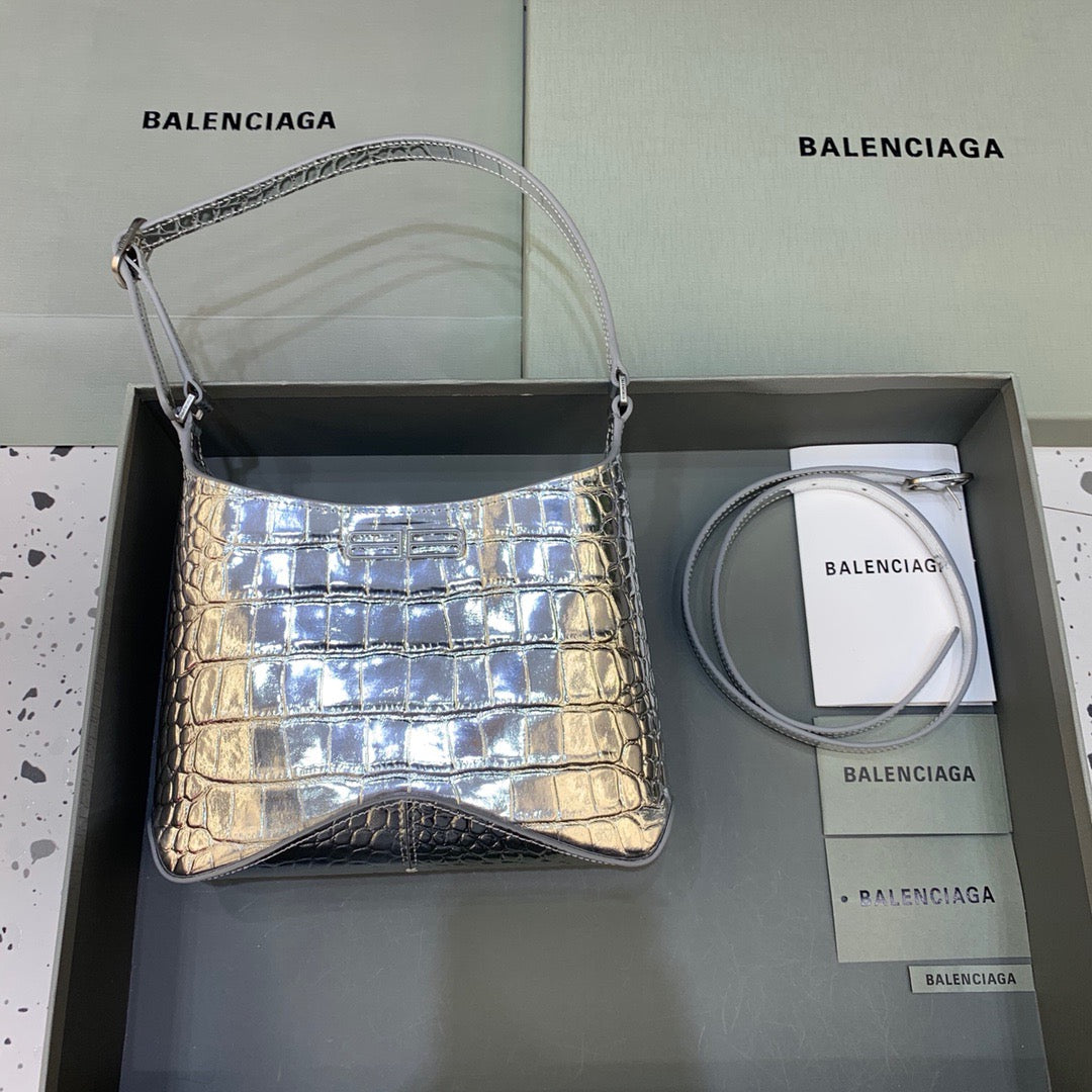 Balen Xx Hobo Bag In For Women Silver Small Shoulder Bag