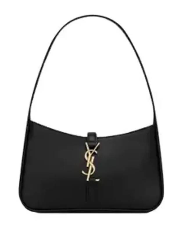 YSL Saint Laurent Luxury Trending Le 5A Smooth Hobo Shoulder Bag Leather Black Small