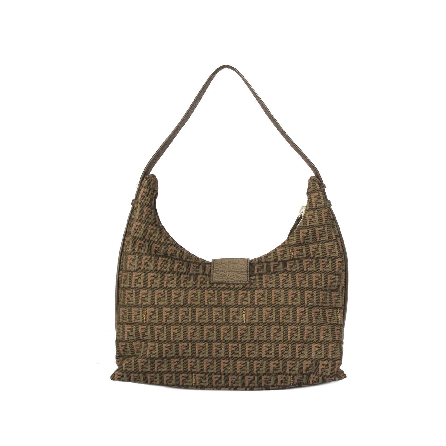 Fendi Trimmed Zucchino Sweety Hobo Leather Travel Bag