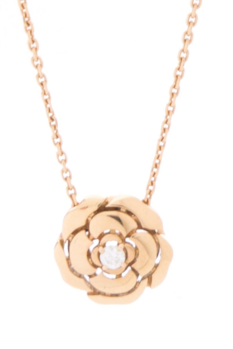 Chanel "2023" Cam Extrait De Camelia Gold Necklace