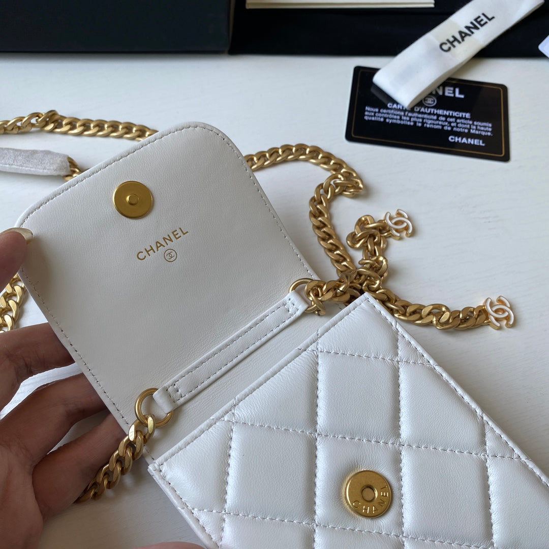 CHLPhone Holder 15cm 6in White Handbag