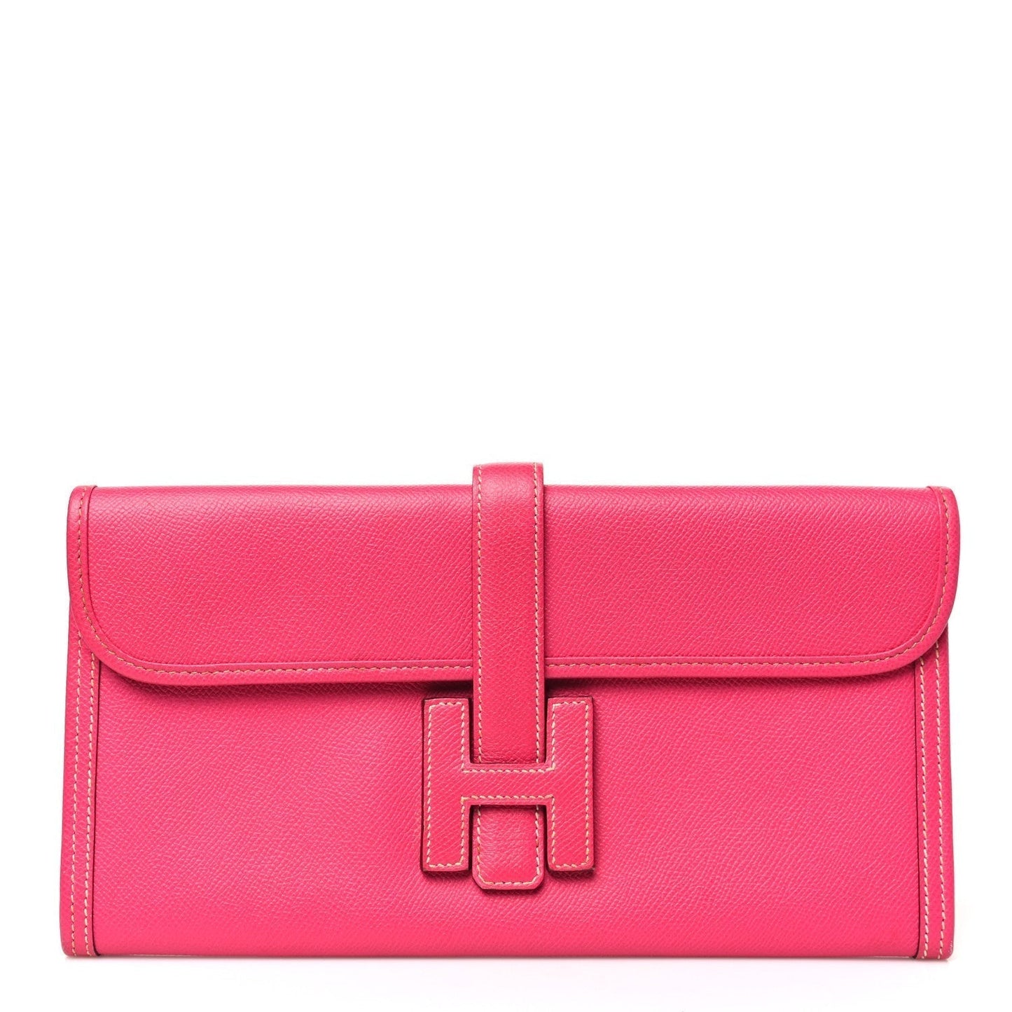 Hermes Epsom Jige Elan Clutch Rose Tyrien Clutch Bag