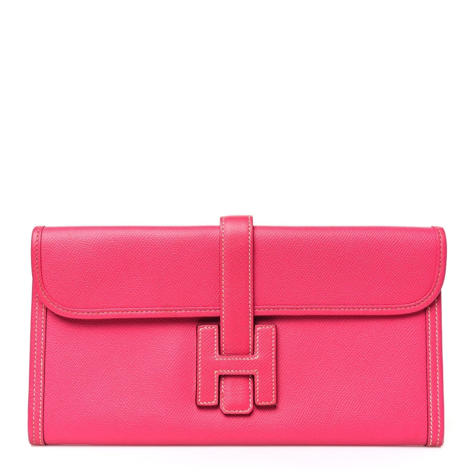 Hermes Epsom Jige Elan Clutch Rose Tyrien Clutch Bag