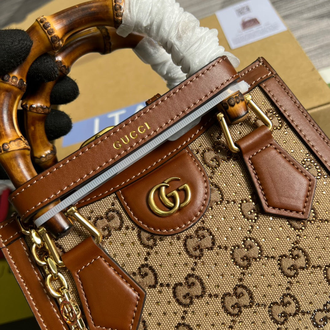gg Diana , ’s 7.9in Beige Mini Tote Bag