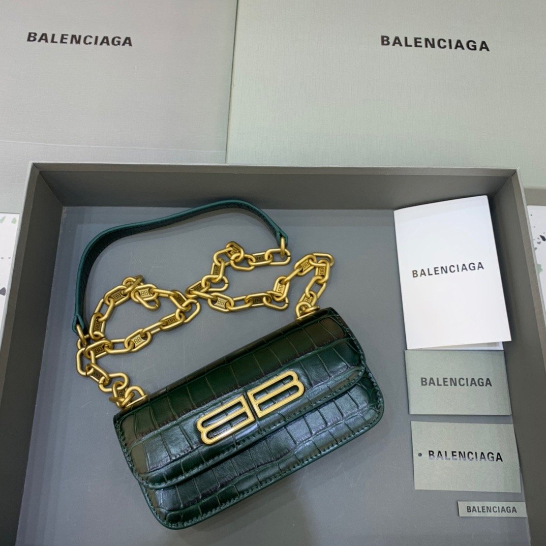 Top Quality Gossip On Shoulder Bag Dark Green Small
