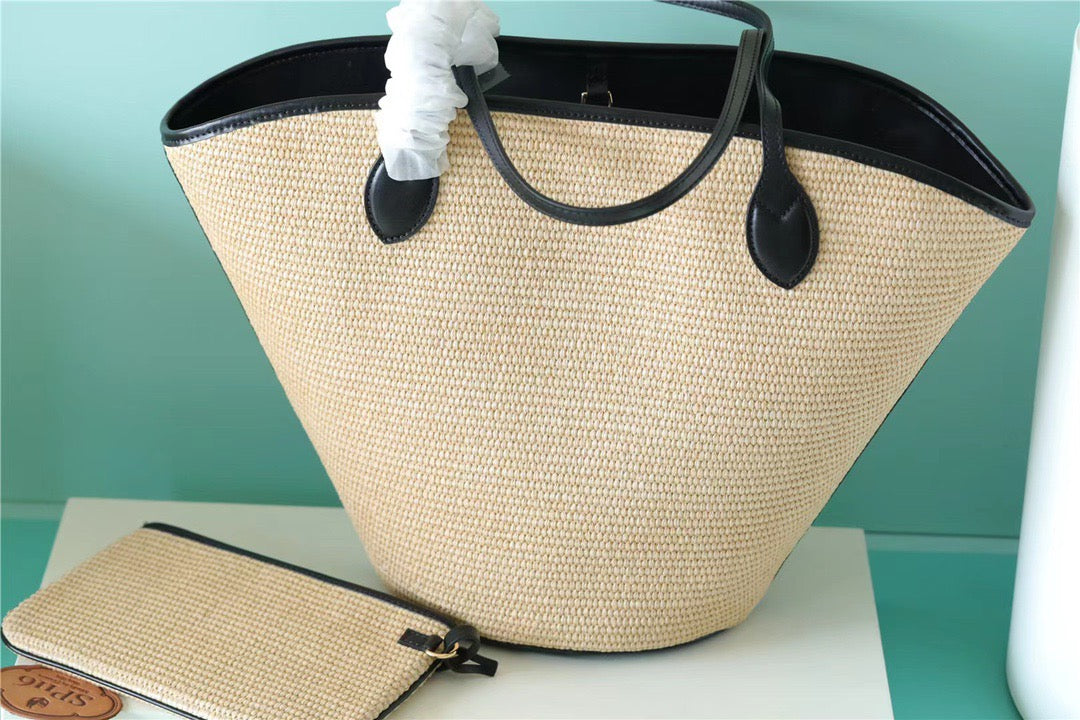 Top Quality Saint Jacques For Women Shoulder Raffia Black Crossbody Bag