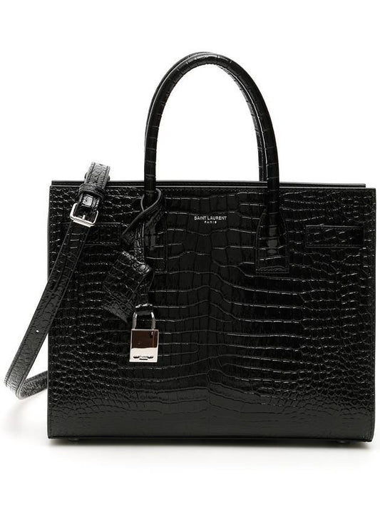 YSL Saint Laurent Saint Laurent Trending Sac De Jour Crocodile Black Tote Bag