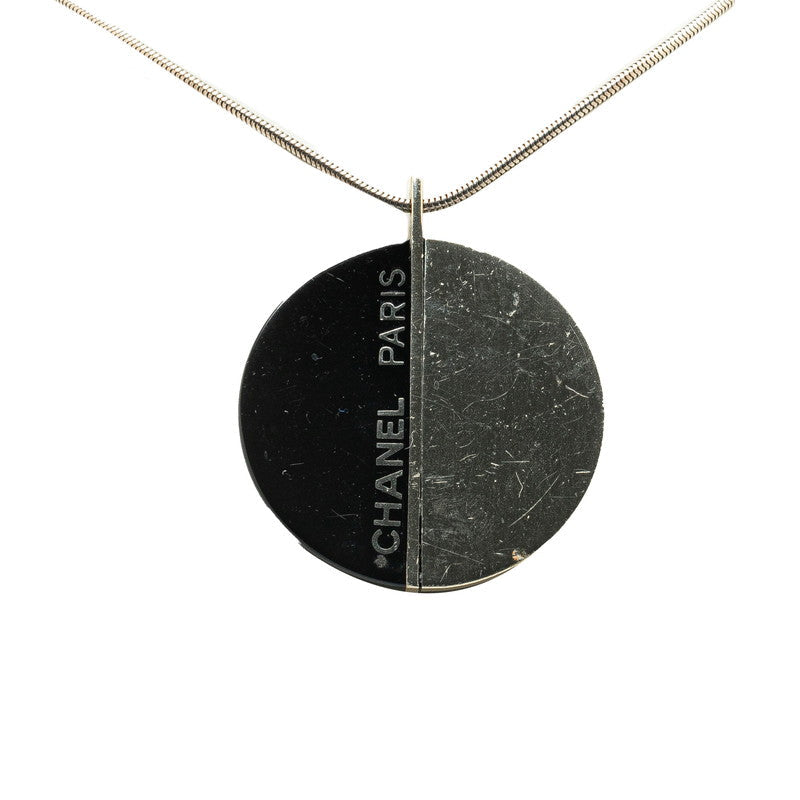 Chanel Metal Logo Necklace