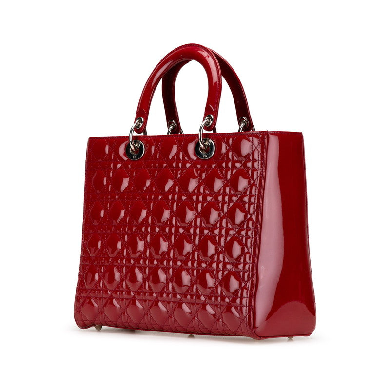 Dior Lady Cannage 2Way Bag Leather Patent Travel Bag 2Way Bag 1