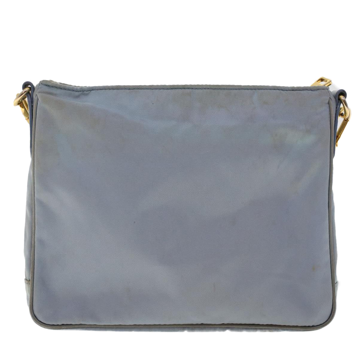 Prada Shoulder Bag Leather Nylon Blue