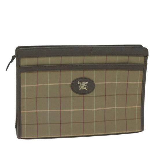 Burberry Luxury ss Nova Check Clutch Bag Auth Fm3178 Canvas Brown