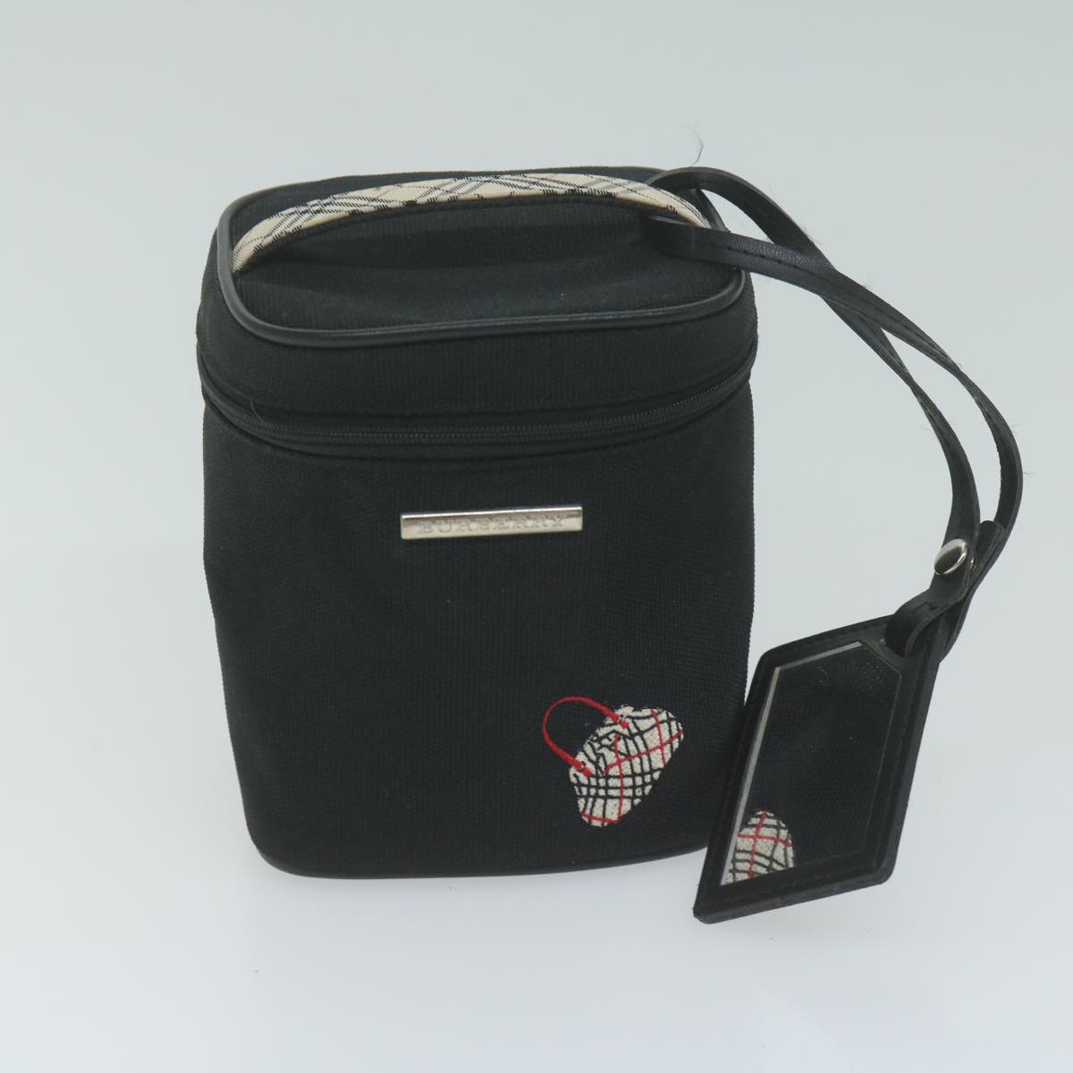 Burberry Luxury Cosmetic Clutch Bag 2Set Auth Fm3179 Leather Black Brown