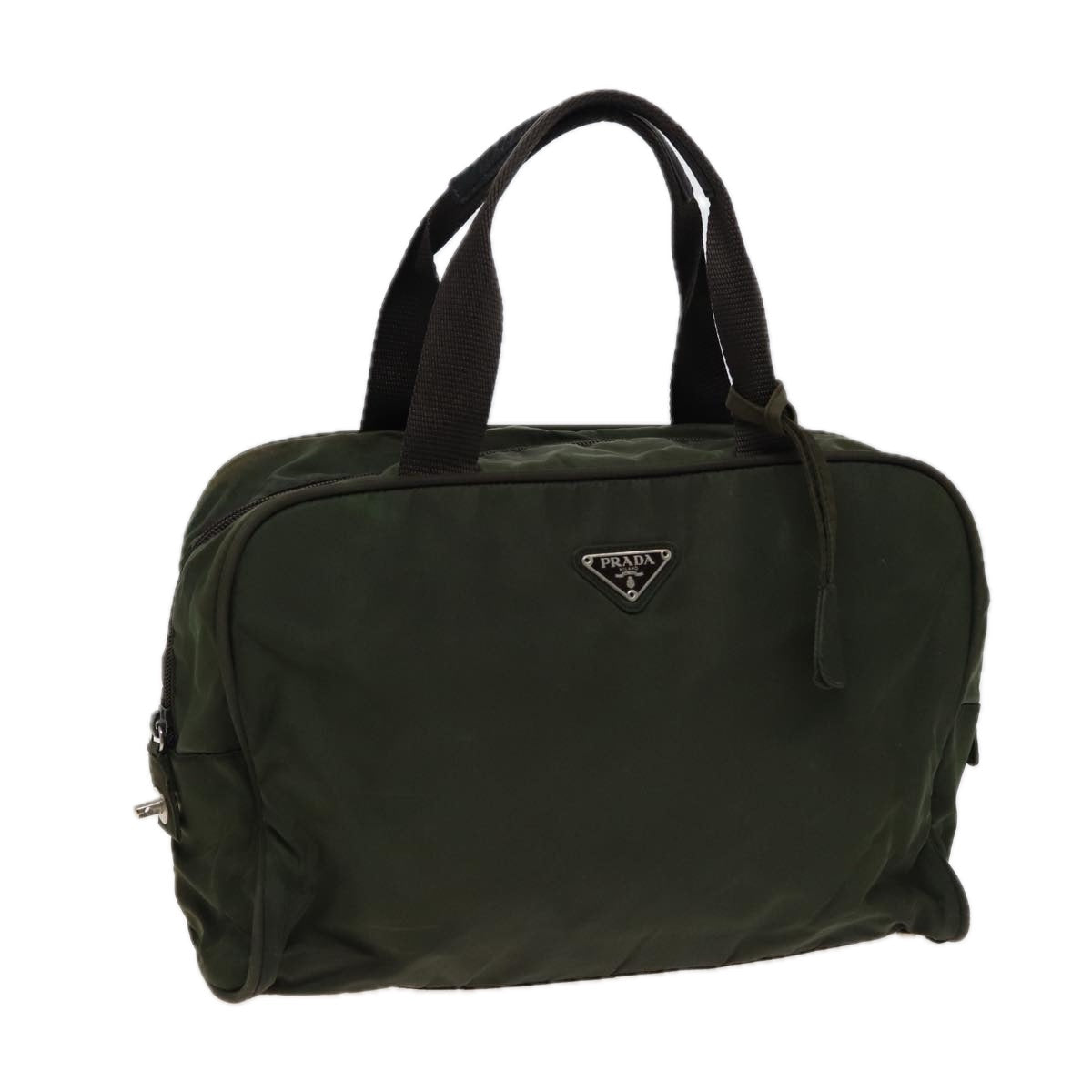 Prada Hand Bag Khaki Auth Nylon Travel Bag Khaki Auth Fm3519