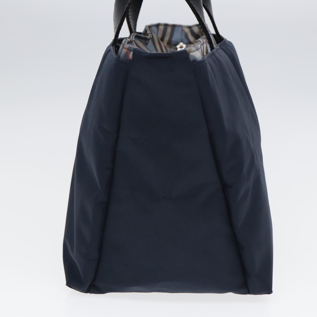 Burberry Luxury Nova Check Hand Bag Auth Fm3652 Nylon Navy Travel Bag