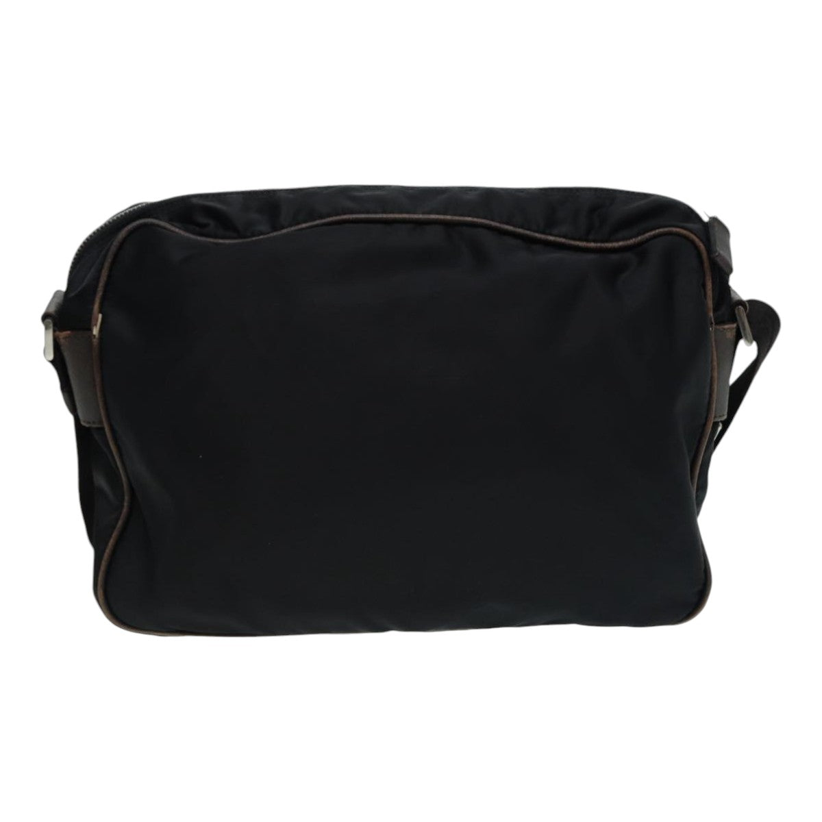 Prada Shoulder Bag Auth Nylon Black Silver Silver Auth Fm3701