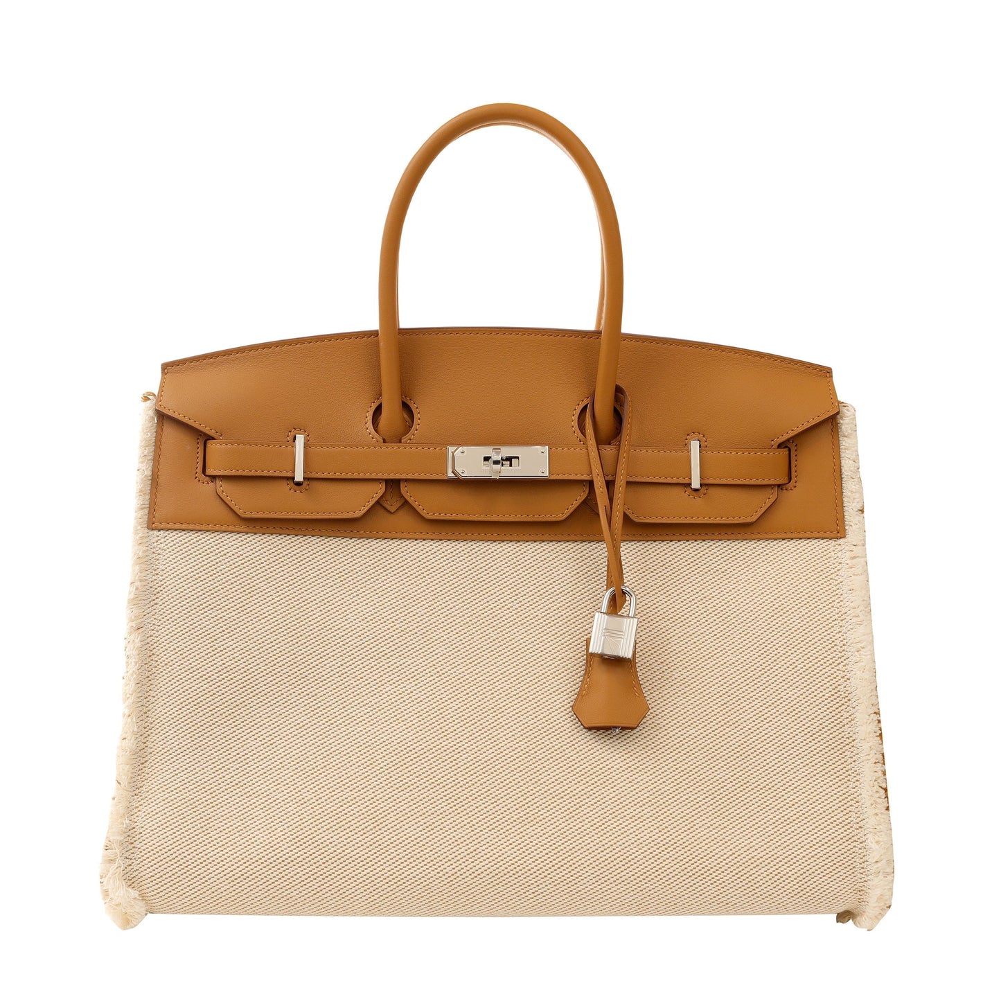 Hermes Limited Edition Biscuit Swift Toile Fray Fray Birkin Travel Bag