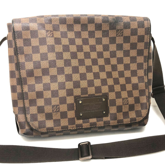 Louis Vuitton N51211 Damier Ebene Damier Brooklyn Canvas Shoulder Bag