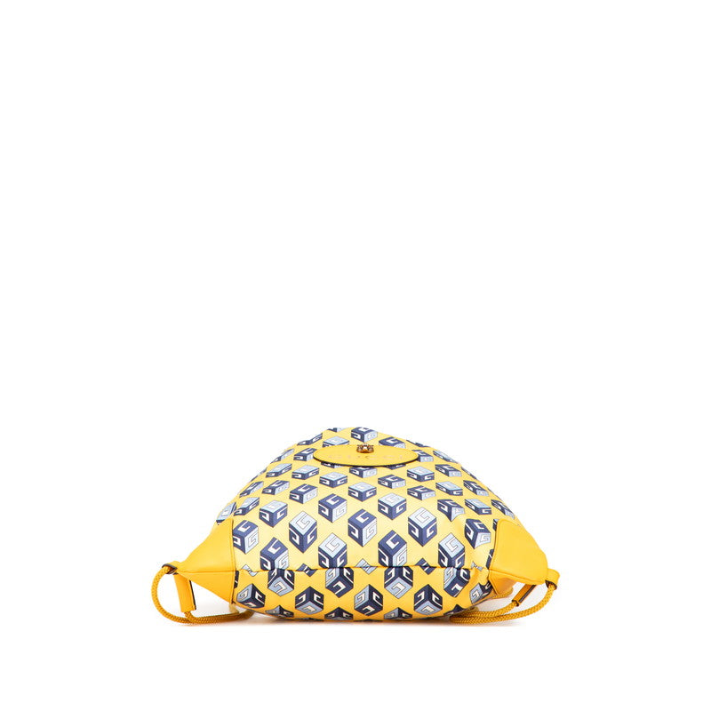 Gucci Drawstring Cube Backpack Leather Nylon Jewelry